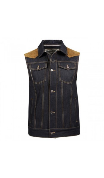 ЖИЛЕТ ДЕНИМ С ЗАМШЕЙ